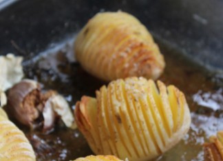 Pommes de terre éventail, cuisson au four