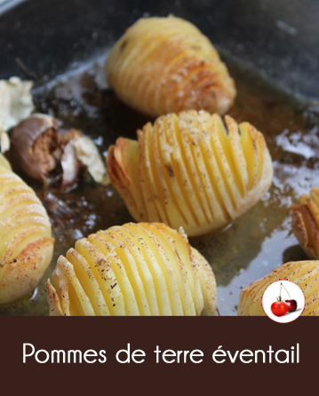 Pommes de terre éventail, cuisson au four