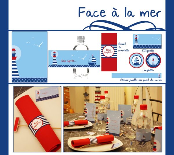 Face à la mer, décoration imprimable