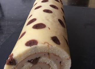 Mon gâteau roulé à pois, crème au beurre café