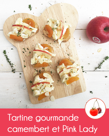 Tartine gourmande camembert et Pink Lady