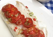 Cabillaud en papillote aux tomates