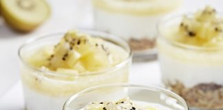 Verrine au Kiwi SunGold façon cheesecake