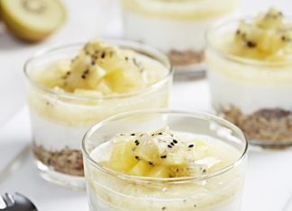 Verrine au Kiwi SunGold façon cheesecake