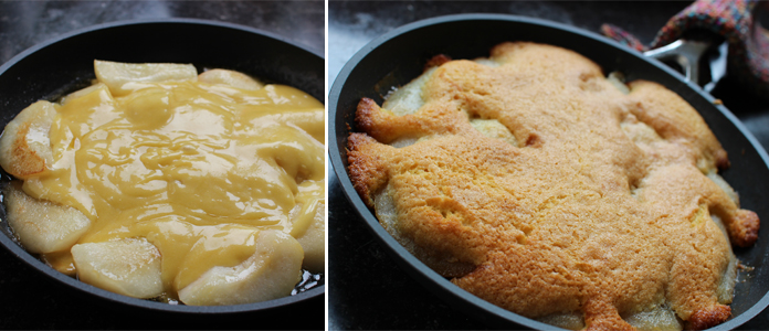 Cake aux poires à la poêle