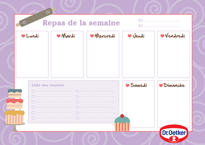 Menu de la semaine 
