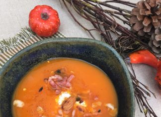 Velouté de poivron rouge et butternut