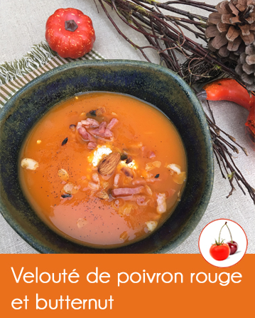 Velouté de poivron rouge et butternut