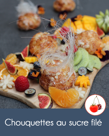 Chouquettes au sucre filé