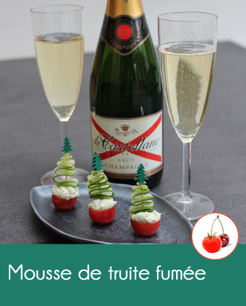 Mousse de truite fumée et sapin de concombre