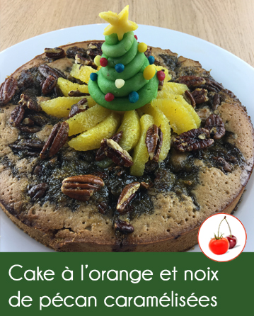 Cake à l’orange et noix de pécan caramélisées