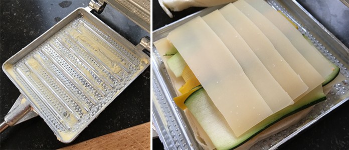 Croque au fromage Gruyère AOP et courgettes