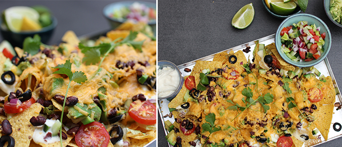 Nachos aux légumes et cheddar