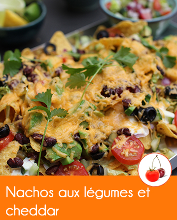 Nachos aux légumes et cheddar