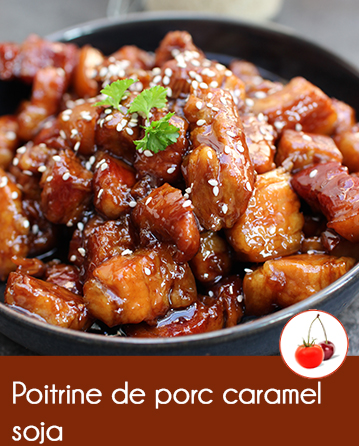 Poitrine de porc caramel soja