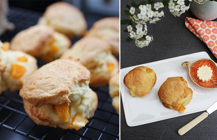 scones aux pêches