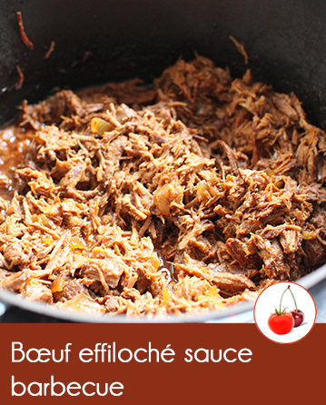 Bœuf effiloché sauce barbecue cuit à basse température