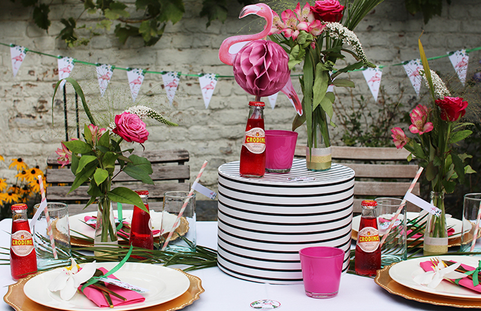 Flamingo Party | Une décoration de table imprimable gratuitement en collaboration avec Crodino