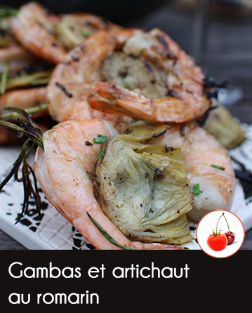 Brochettes de gambas au romarin