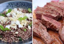 Salade de sarrasin grillé à la tapenade et bœuf irlandais grillé