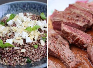Salade de sarrasin grillé à la tapenade et bœuf irlandais grillé