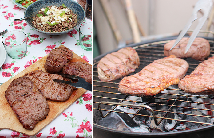 Salade de sarrasin grillé à la tapenade et bœuf irlandais grillé