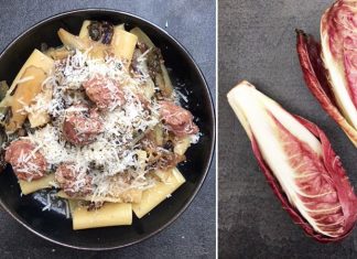 La recette de pâte à la saucisse de toscane et trévise