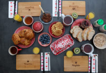 Une table de petit déjeuner personnalisée