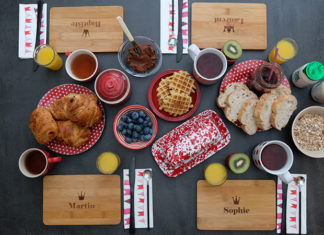 Une table de petit déjeuner personnalisée