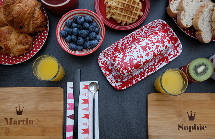 Une table de petit déjeuner personnalisée 