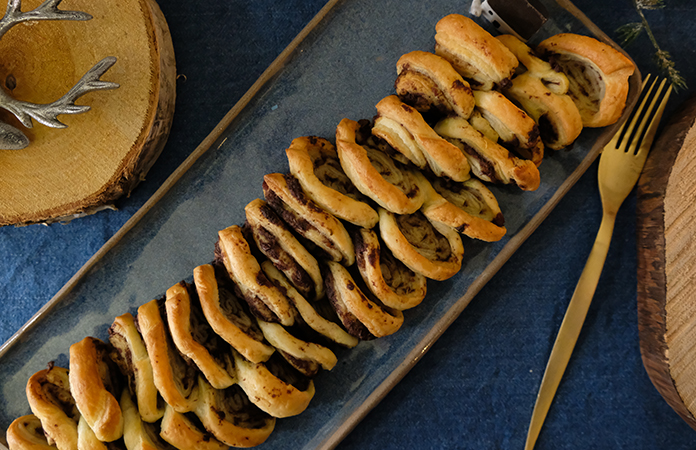 Roulé pâte feuilletée tapenade d'olives noires