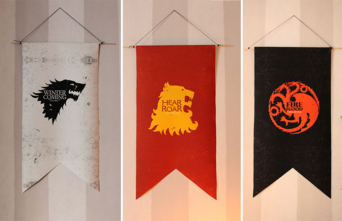 Games of Thrones | Une décoration de table atour de 3 maisons Stark, Lannister et Targaryen