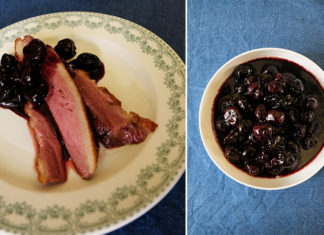 Magret de canard aux cerises griottes