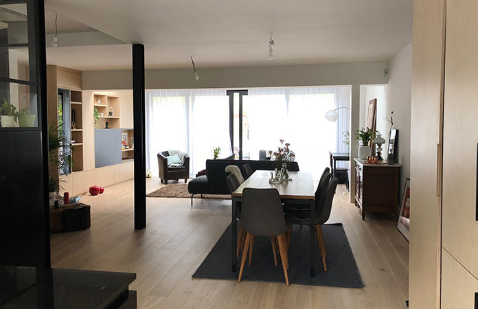 agrandissement-maison-bruxelles-5 Ajouter une pièce à la maison et y intégrer un meuble sur mesure