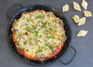 Coquillettes farcies au jambon de parme