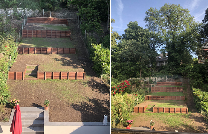 Aménager un jardin de ville en pente 