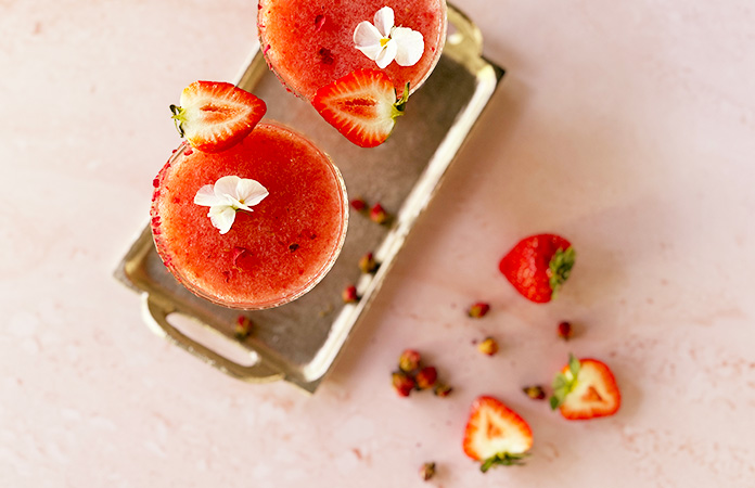Rosé cocktail vin rosé glacé