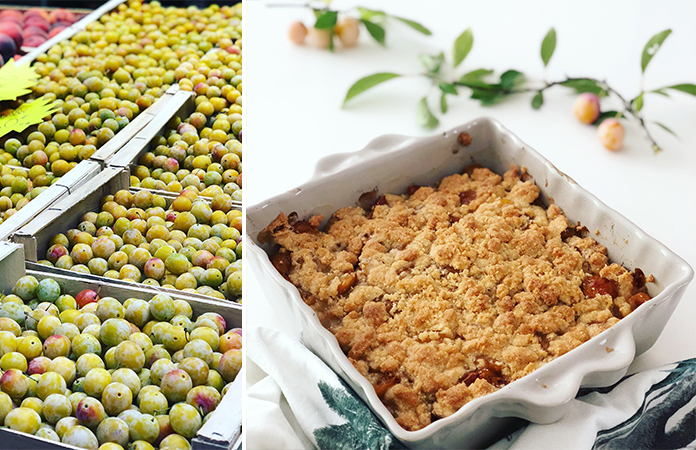 Crumble aux pommes et mirabelles 