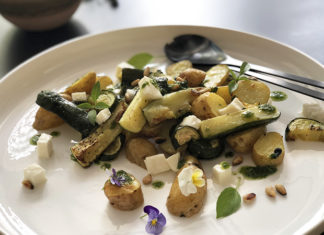Salade de pomme de terre, courgettes et mozzarella