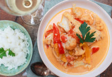 Curry de légumes au cabillaud