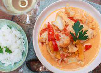 Curry de légumes au cabillaud