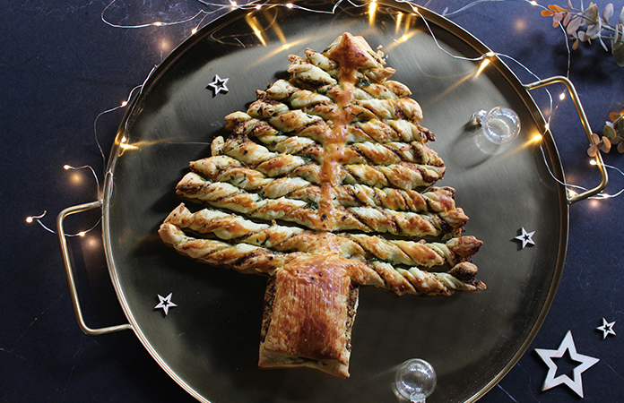 Sapin de noel en pate feuilletée