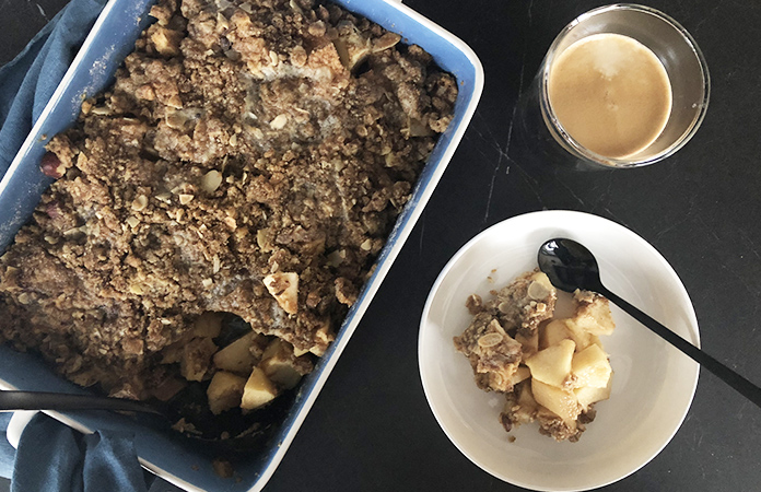 Crumble aux pommes et poires