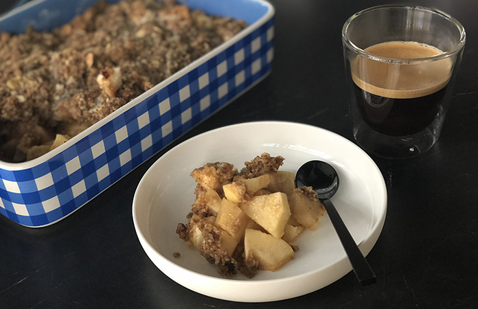 Crumble aux pommes et poires