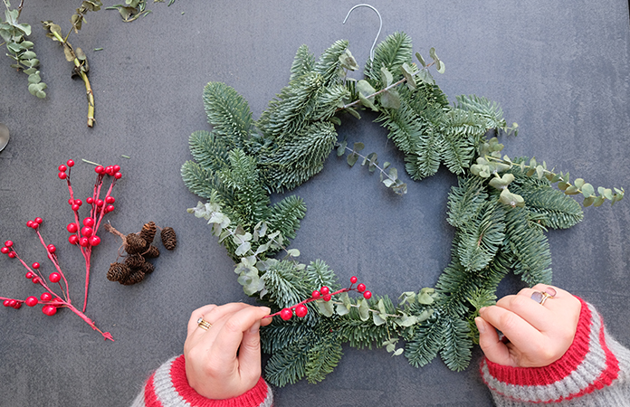 2 couronnes de Noël en sapin