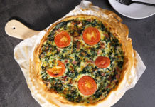 Quiche épinard aux deux jambons | Une recette rapide et facile
