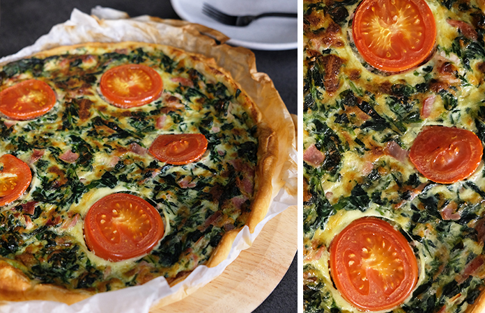 Quiche épinard aux deux jambons | Une recette rapide et facile