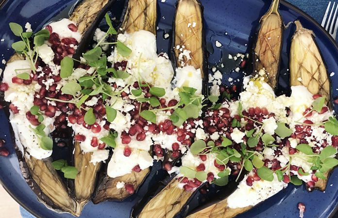 Salade aubergine yaourt grenade