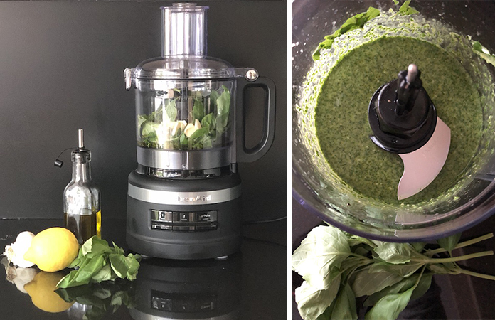 Pesto vert au citron pour Gambas