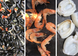 Moules, gambas et seiches | 3 recettes poissons à la plancha
